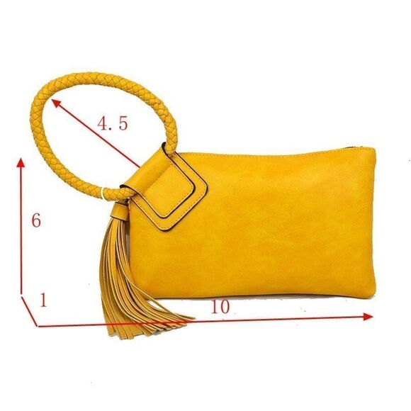 Cute Braided Ring Tassel Handle Wristlet - Picture 3 of 8